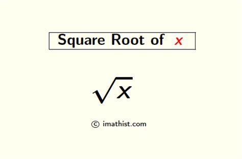 Square Root of x: Definition, Symbol, Graph, Properties, Derivative ...