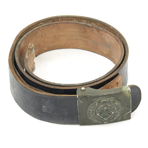 Original German WWII Police Belt with Aluminum NCO Buckle – International Military Antiques