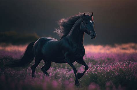 Running Black Horse Hd Wallpaper Download