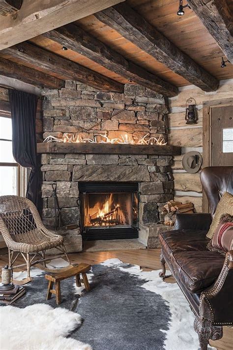 33 Cozy Winter Fireplace Ideas That Makes You Warm | Rustic house, Home ...