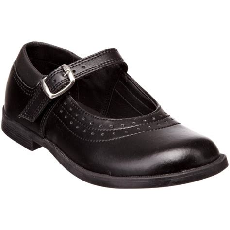 Toughees Kate Black Leather Buckle Girls Shoe - Toughees from Crichton Shoes UK