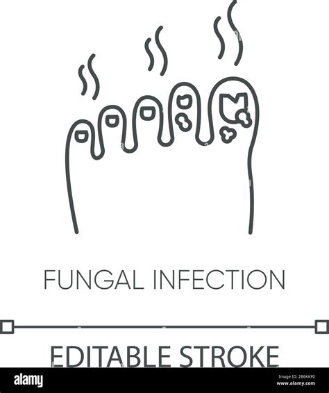 Fungal infection pixel perfect linear icon. Thin line customizable illustration. Dermatological ...