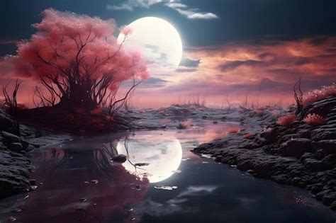 Premium AI Image | Surreal Dreamlike Landscape