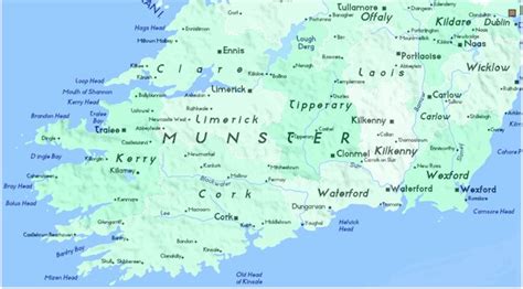 Detailed Map of Southern Ireland