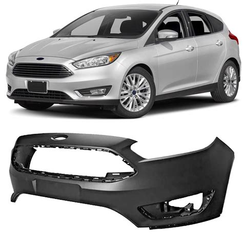 Unpainted Front Bumper Cover Fit for Ford Focus 2015 2016 2017 2018, 15-18 Focus Bumper Cover ...