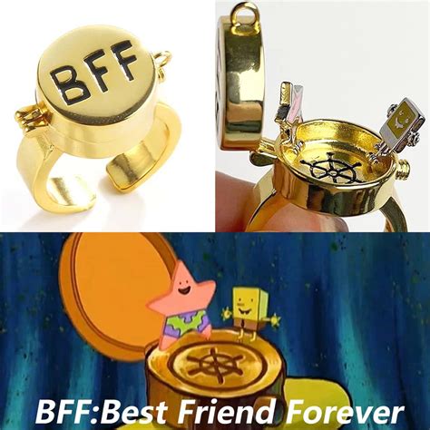 Cute Spongebob BFF Ring 2PSC Best Friends Ring Gifts - Etsy