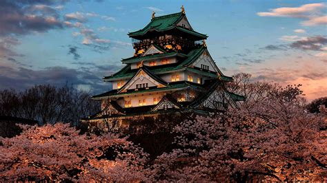 Japanese Castle at Night Wallpapers on WallpaperDog