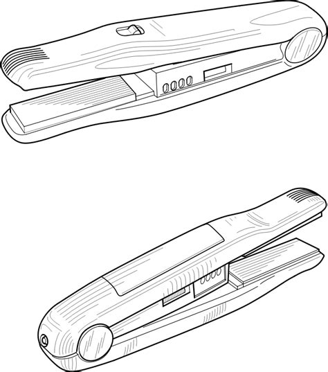 Hair Straightener by JicJac - A technical drawing of a hair dryer.