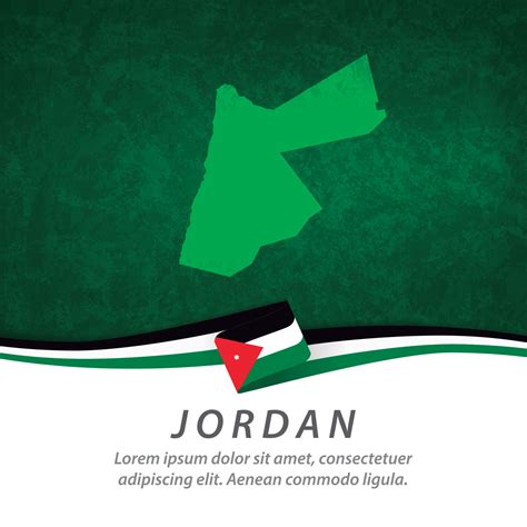 Jordan flag with map 2711320 Vector Art at Vecteezy