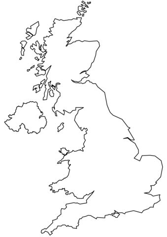 United Kingdom Blank Outline Map coloring page | Free Printable Coloring Pages