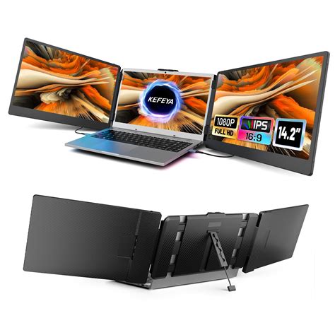 KEFEYA Laptop Screen Extender, 14.2" Portable Triple Monitor for Laptop with Full HD IPS Display ...