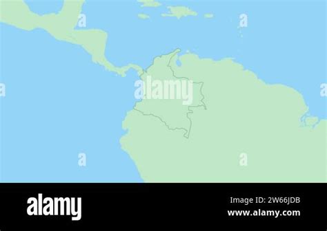 Map of Colombia with pin of country capital. Colombia Map with ...