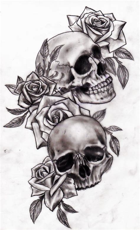 Skull and roses by Slabzzz.deviantart.com on @deviantART Skull Rose ...