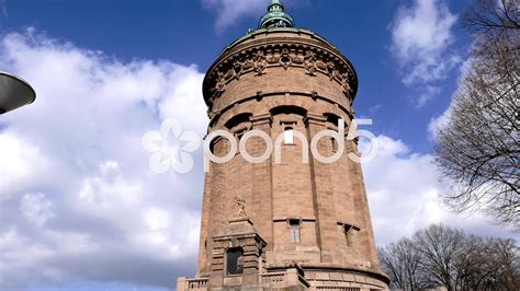 Mannheim Water Tower with pan from top to bottom - Stock Footage | by ...