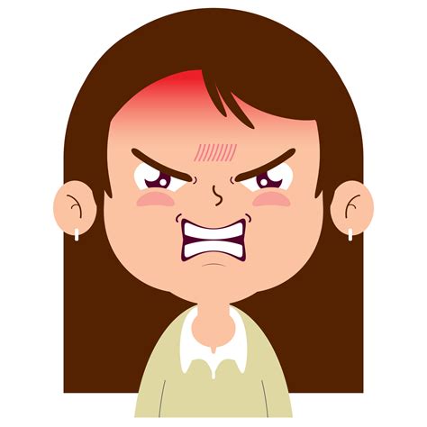 girl angry face cartoon cute 14428626 PNG