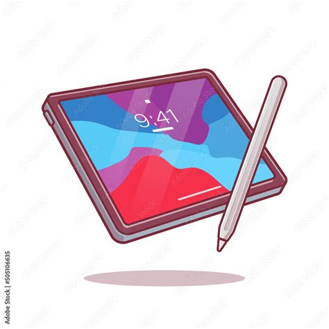 Tablet And Stylus Pencil Cartoon Vector Icon Illustration. Technology ...