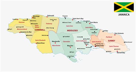 Jamaica Mapa Politico Political Map Of Jamaica, 53% OFF