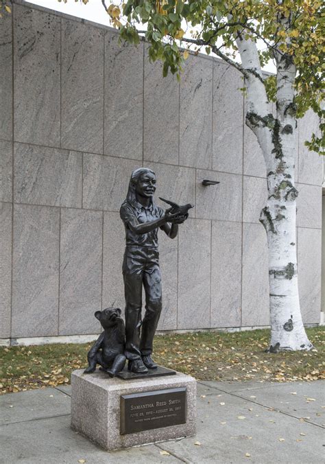 Statue of Samantha Reed Smith on the grounds of the Maine state library ...