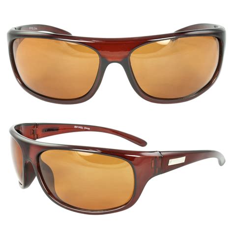 MLC Eyewear - Polarized Wrap Around Fashion Sunglasses Brown Frame Brown Lenses for Men and ...