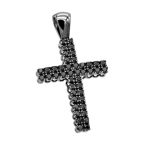 Festive Wear Black Diamond Cross Pendant In 14k White Gold, Rs 85000 /piece | ID: 20187667497