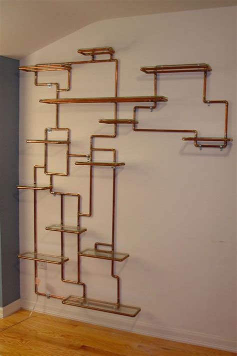 Awesome shelving! Sculptural Copper Tubing Furniture and Art by TJ Volonis What a great idea for ...