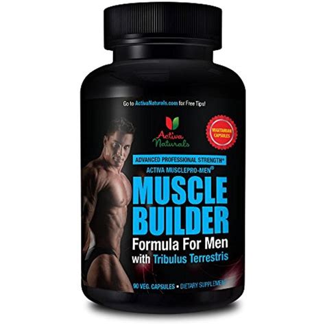 Activa Naturals Muscle Builder Supplement for Men with Essential Body Building Booster Vitamins ...