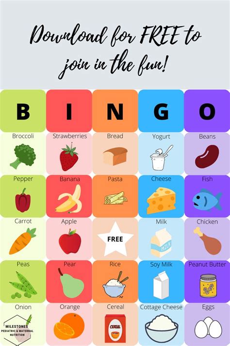 FREE Bingo Game for Kids | Kids nutrition activities, Healthy food ...