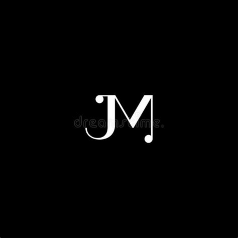 J M Letter Logo Abstract Design on Black Color Background. Stock Illustration - Illustration of ...