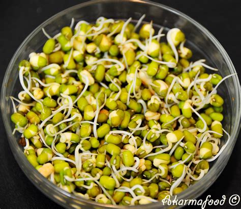 Akarma (Karma free) Food: Home made moong dal sprouts