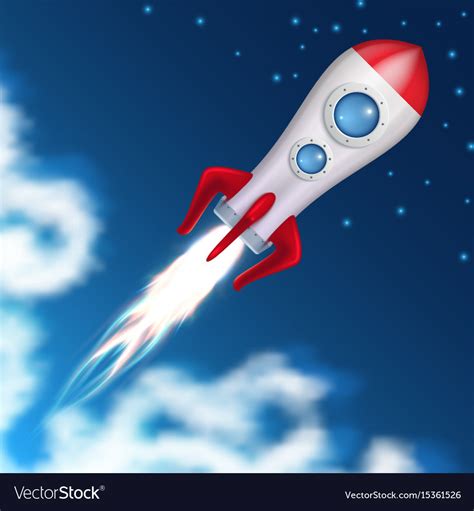 Space rocket take off science spaceship launch Vector Image