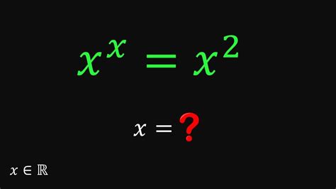 Can you solve it? x^x = x^2 - YouTube