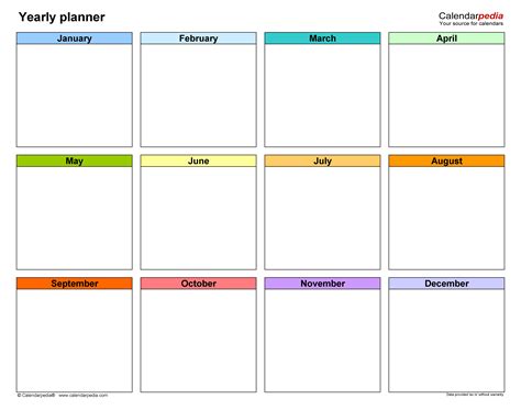 Free Yearly Planners in PDF Format - 36 Templates