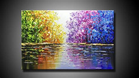 Palette knife landscape in 3D Acrylic - YouTube | Abstract landscape ...