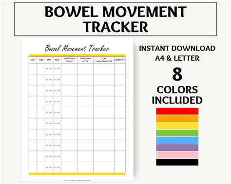 Bowel Movement Tracker Printable Medical Planner Medical Notes | Etsy