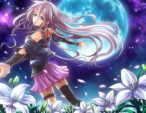 Vocaloid, pretty, glow, bonito, woman, sweet, moon, gloves, green ...