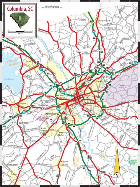 Road Map Of S.C - New River Kayaking Map