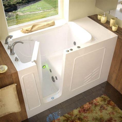 Universal Tubs HD-Series 60 in L x 30 in W Left Drain Quick Fill Walk-In Whirlpool Bath Tub with ...