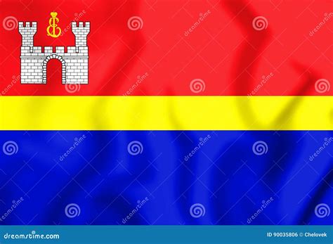 3D Flag of Kaliningrad Oblast, Russia. Stock Illustration ...