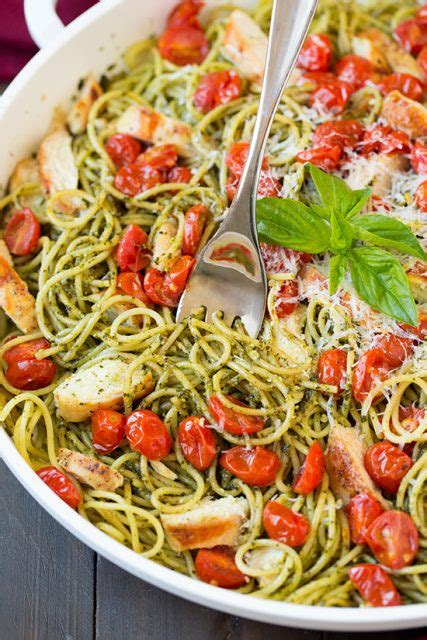 Pesto Spaghetti with Roasted Tomatoes and Grilled Chicken - Cooking Classy