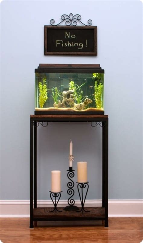 Wood and Metal Aquarium Stand