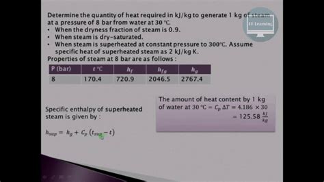 Solved examples on properties of steam & dryness fraction rklearning - YouTube