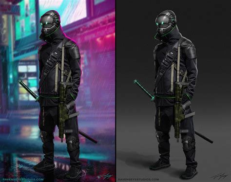 Cyberpunk character concept study : conceptart