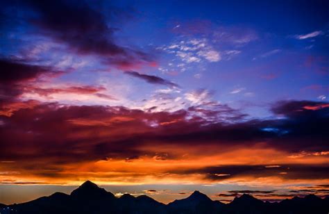 Free Stock Photo of Colorful Sunset Sky Over Mountains | Download Free ...