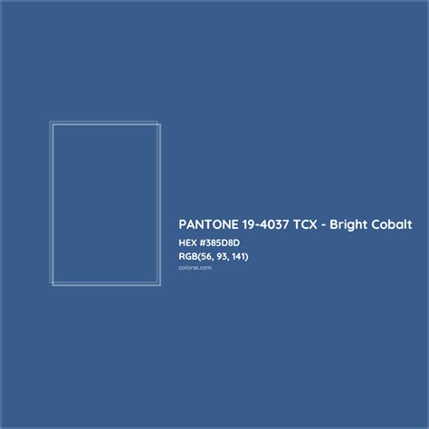 About PANTONE 19-4037 TCX - Bright Cobalt Color - Color codes, similar colors and paints ...