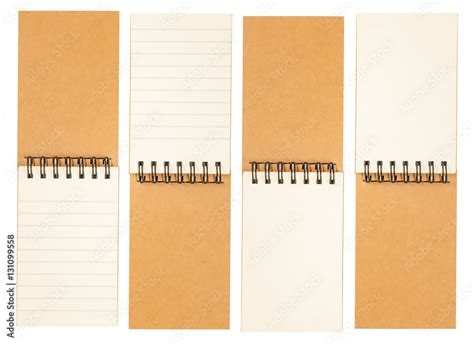 Blank notebook recycled paper on white background Stock Photo | Adobe Stock