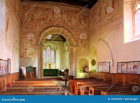 12th Century Interior Wall Paintings. Clayton Church. Sussex, UK. St ...