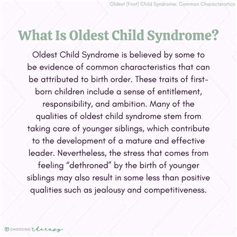 What Is Oldest Child Syndrome?