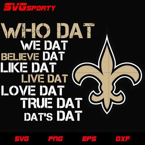 New Orleans Saints Who Dat svg, nfl svg, eps, dxf, png, digital file ...