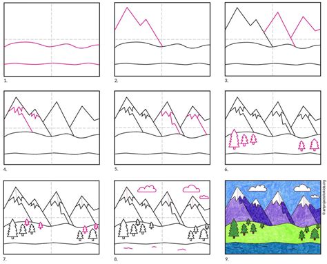 How To Draw A Cartoon Mountain - Angleactivity19