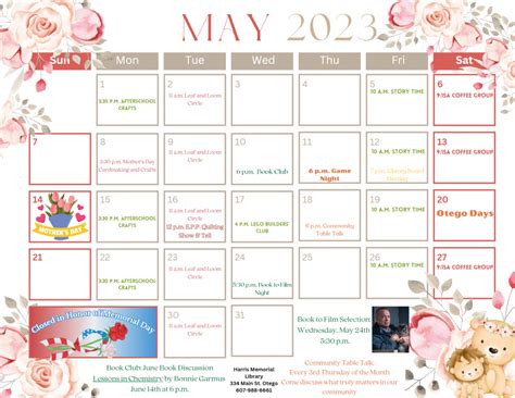 Calendar and Events – Harris Memorial Library